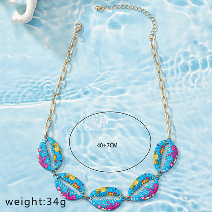 Exaggerated Beach Shell Alloy Plating Gold Plated Women's Pendant Necklace