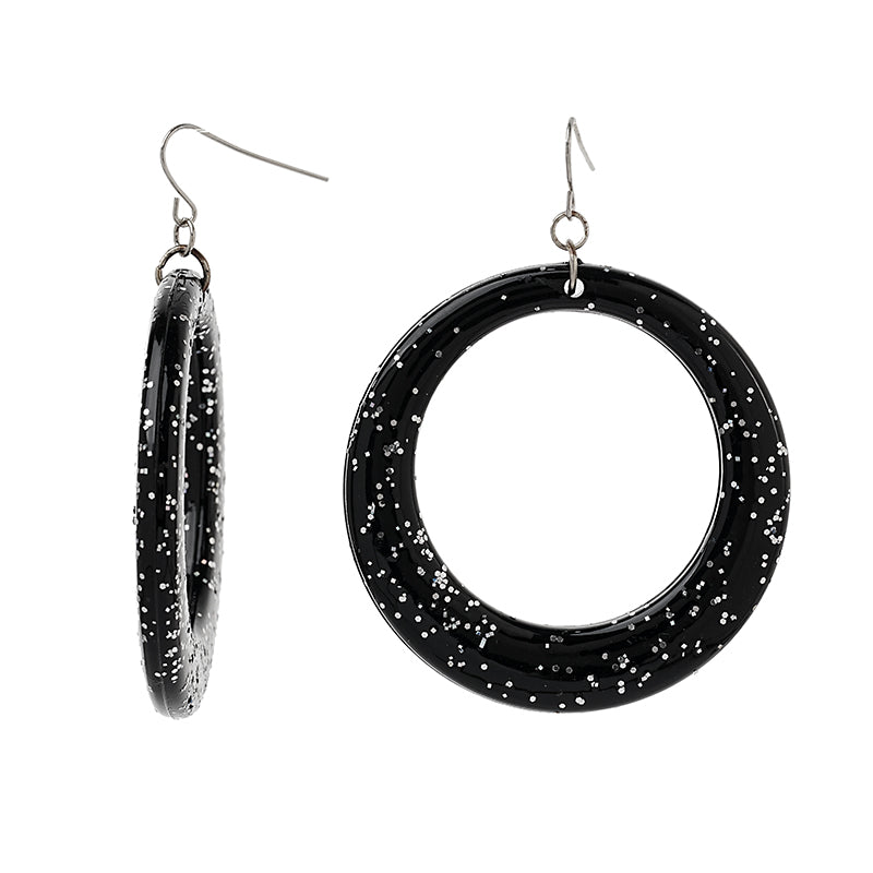 1 Pair Retro Simple Style Round Arylic Resin Drop Earrings