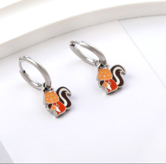 Fashion Animal Stainless Steel Plating Dangling Earrings 1 Pair