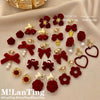 1 Pair Simple Style Heart Shape Inlay Alloy Pearl Drop Earrings