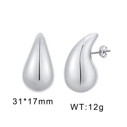 1 Pair Basic Solid Color Titanium Steel Ear Studs