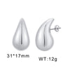 1 Pair Basic Water Droplets Stainless Steel 18K Gold Plated Ear Studs