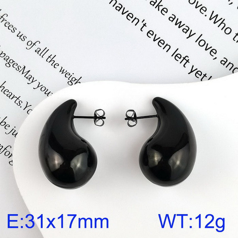 1 Pair Basic Solid Color Titanium Steel Ear Studs