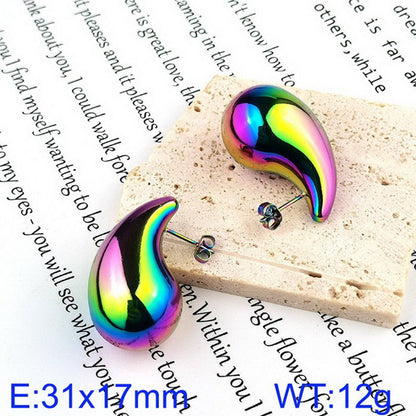 1 Pair Basic Solid Color Titanium Steel Ear Studs