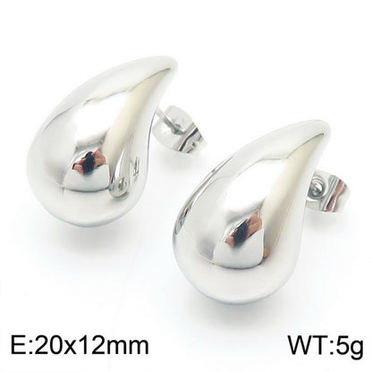 1 Pair Basic Solid Color Titanium Steel Ear Studs