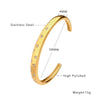 French Style Square Eye Titanium Steel Inlay Zircon Bangle 1 Piece