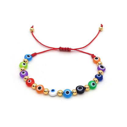 Classic Style Devil's Eye Resin Rope Beaded Women's Bracelets