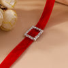 Elegant Glam Solid Color Velvet Zinc Alloy Inlay Rhinestones Women's Choker