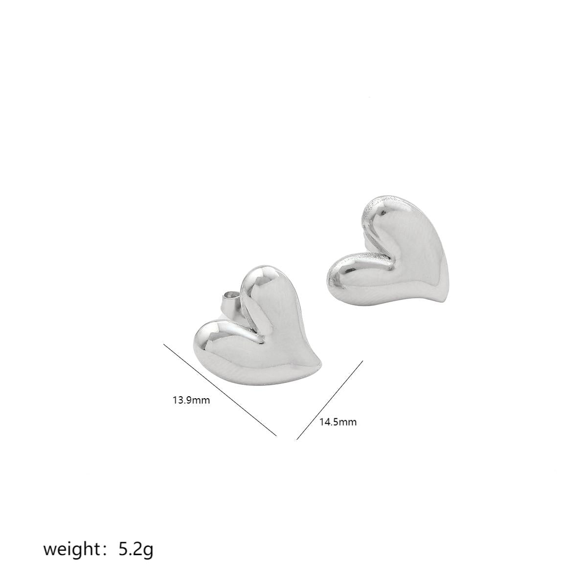 1 Pair Simple Style Heart Shape Polishing Plating Stainless Steel 18k Gold Plated Ear Studs