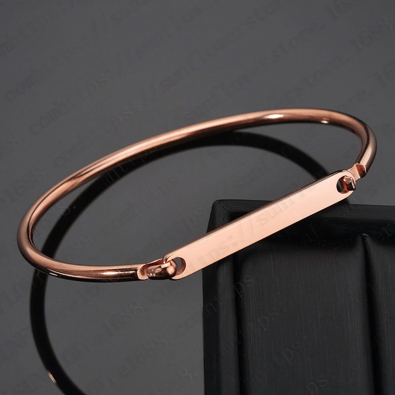 Simple Style Solid Color Stainless Steel Plating Gold Plated Bangle