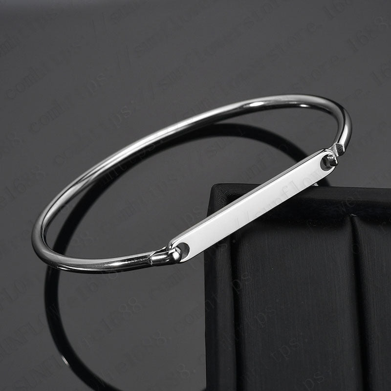 Simple Style Solid Color Stainless Steel Plating Gold Plated Bangle