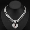 Hip-hop Heart Shape Alloy Plating Inlay Rhinestones 18k Gold Plated Women's Pendant Necklace Necklace Pendant