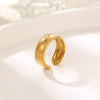 French Style Simple Style Irregular Lattice Heart Shape Stainless Steel Plating Hollow Out 18k Gold Plated Rings