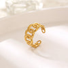 French Style Simple Style Irregular Lattice Heart Shape Stainless Steel Plating Hollow Out 18k Gold Plated Rings