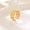 French Style Simple Style Irregular Lattice Heart Shape Stainless Steel Plating Hollow Out 18k Gold Plated Rings