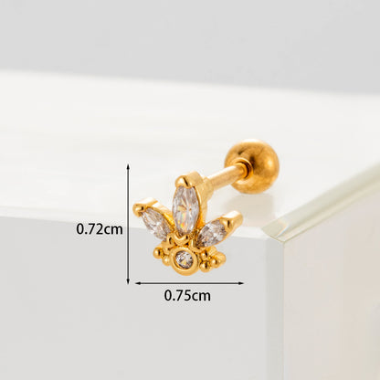 Fashion Geometric Plating Metal Artificial Gemstones Earrings Ear Studs