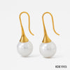 1 Pair Elegant Pearl Plating Stainless Steel Shell Earrings