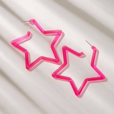 1 Pair Modern Style Simple Style Pentagram Resin Ear Studs