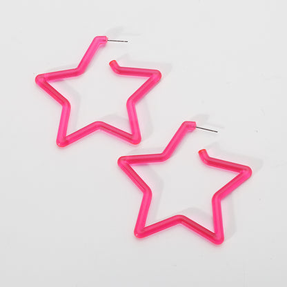 1 Pair Modern Style Simple Style Pentagram Resin Ear Studs