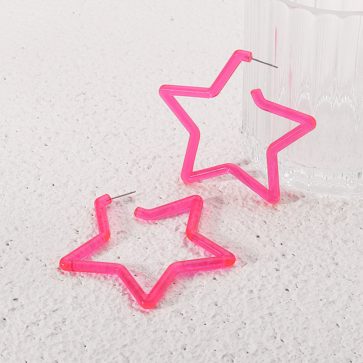 1 Pair Modern Style Simple Style Pentagram Resin Ear Studs