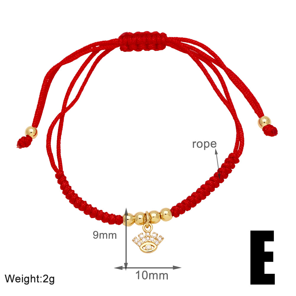 Modern Style Simple Style Cactus Heart Shape Key Rope Copper Plating Inlay Zircon 18k Gold Plated Unisex Bracelets