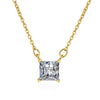 Simple Style Square Copper Plating Inlay Zircon 24k Gold Plated Pendant Necklace