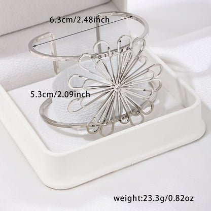 Elegant Exaggerated Flower Alloy Plating Women's Bangle