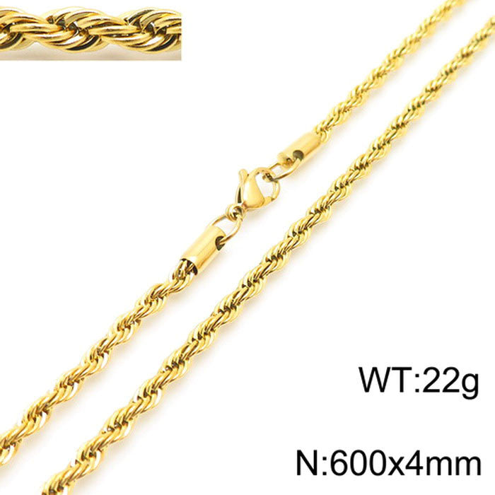 Fashion Twist Stainless Steel Plating Necklace 1 Piece