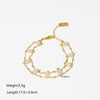 Simple Style Geometric Freshwater Pearl Copper Plating 18k Gold Plated Bracelets