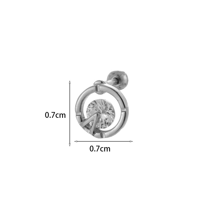 Gooddiy Wholesale Jewelry New Style Thin Rod Stainless Steel Screw Ball Stud Earrings