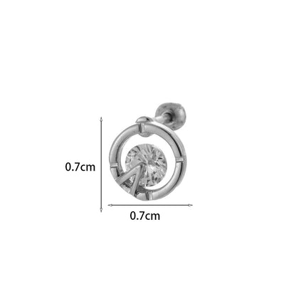 Gooddiy Wholesale Jewelry New Style Thin Rod Stainless Steel Screw Ball Stud Earrings