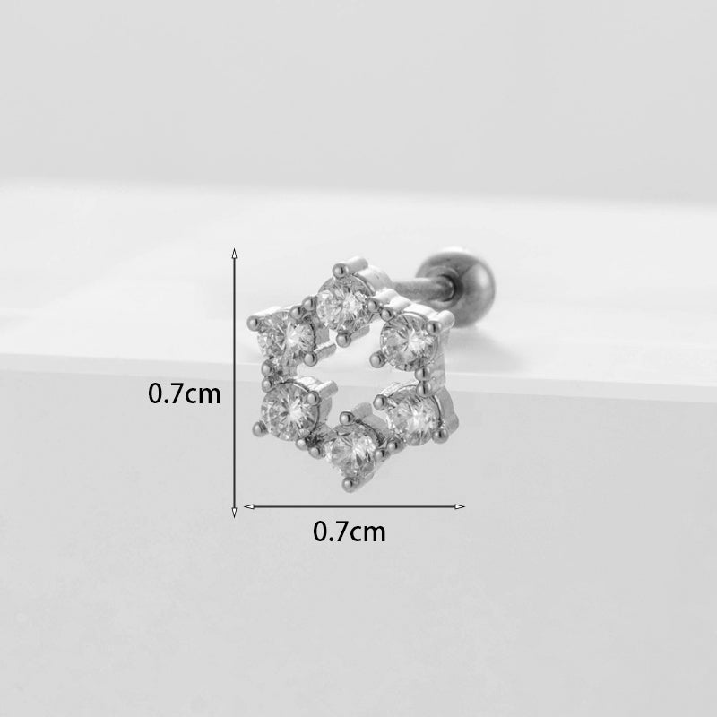 Gooddiy Wholesale Jewelry New Style Thin Rod Stainless Steel Screw Ball Stud Earrings