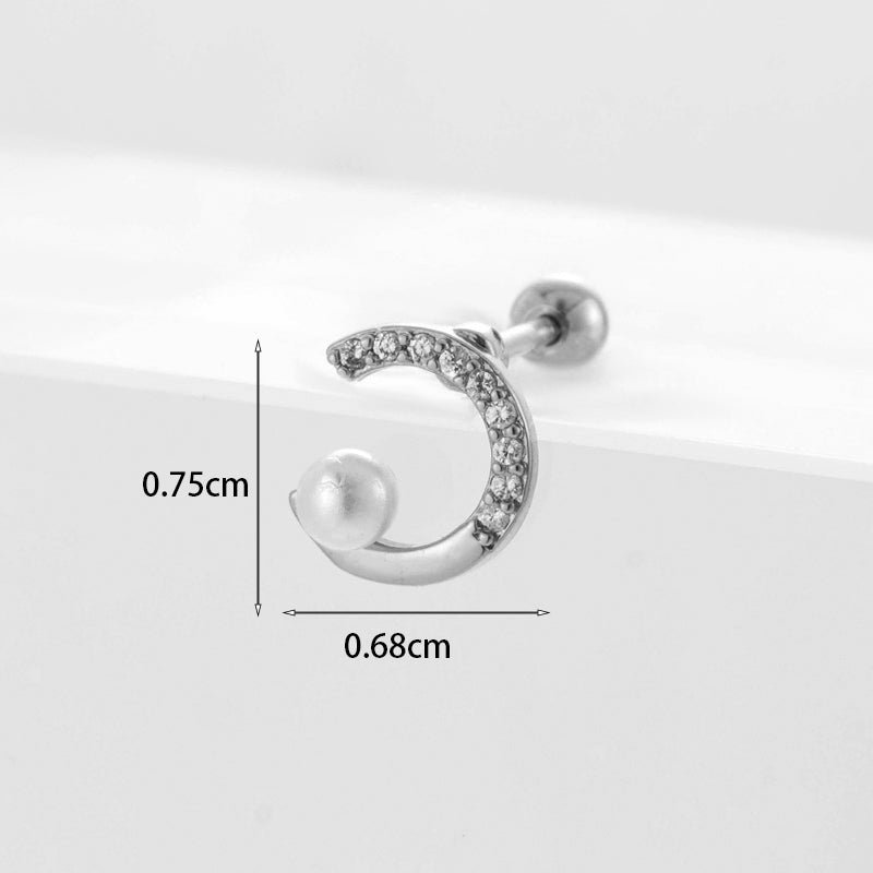 Gooddiy Wholesale Jewelry New Style Thin Rod Stainless Steel Screw Ball Stud Earrings