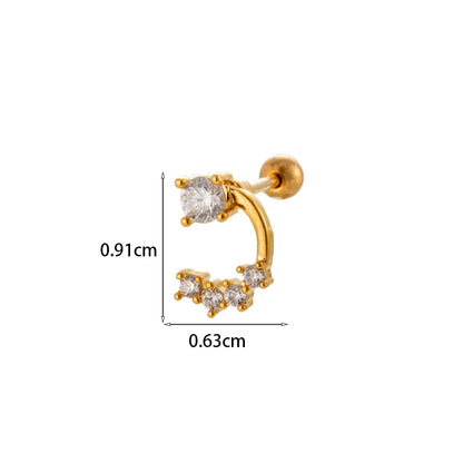 Gooddiy Wholesale Jewelry New Style Thin Rod Stainless Steel Screw Ball Stud Earrings