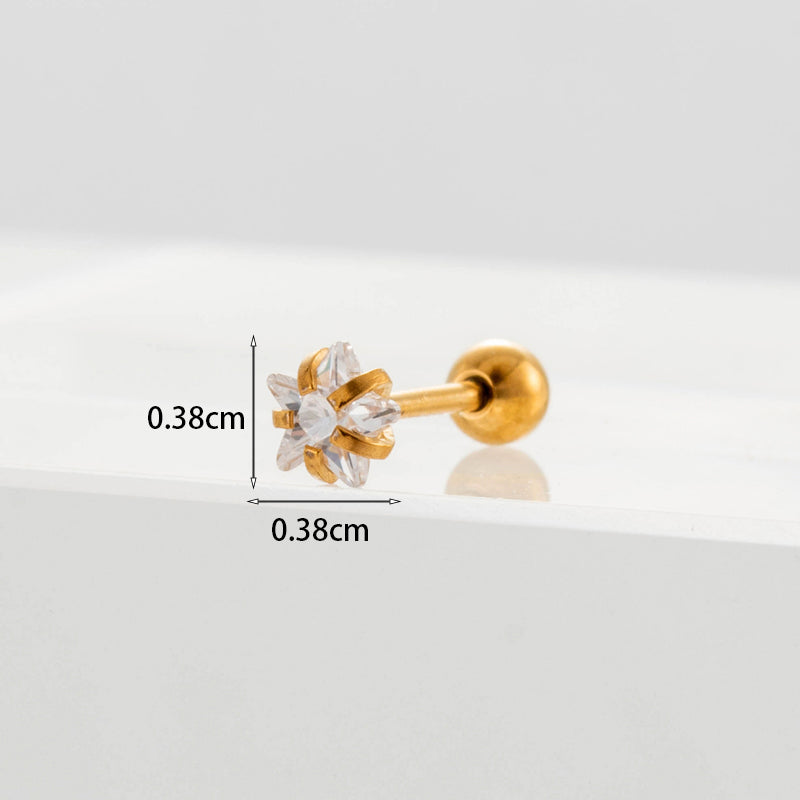 Gooddiy Wholesale Jewelry New Style Thin Rod Stainless Steel Screw Ball Stud Earrings