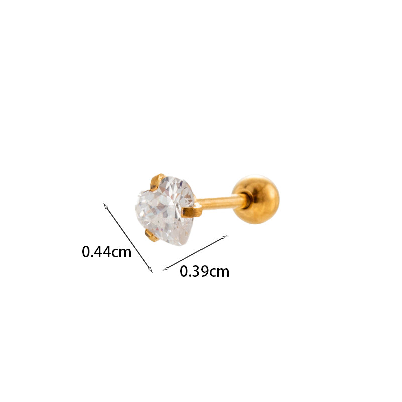 Gooddiy Wholesale Jewelry New Style Thin Rod Stainless Steel Screw Ball Stud Earrings