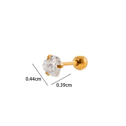 Gooddiy Wholesale Jewelry New Style Thin Rod Stainless Steel Screw Ball Stud Earrings