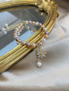 Simple Style Flower Freshwater Pearl Copper Inlay Zircon Bracelets