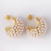 1 Pair Elegant Simple Style C Shape Plating Inlay Copper Artificial Pearls Ear Studs