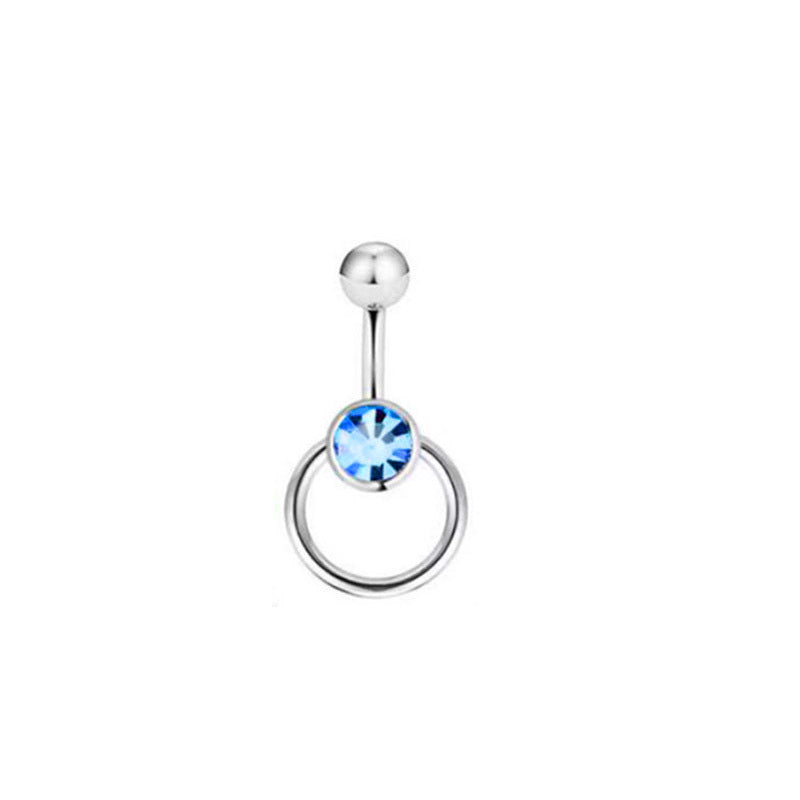 Simple Style Round Stainless Steel Zircon Belly Ring In Bulk