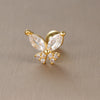 1 Piece Sweet Simple Style Moon Butterfly Snowflake Plating Inlay Stainless Steel Zircon Cartilage Earrings