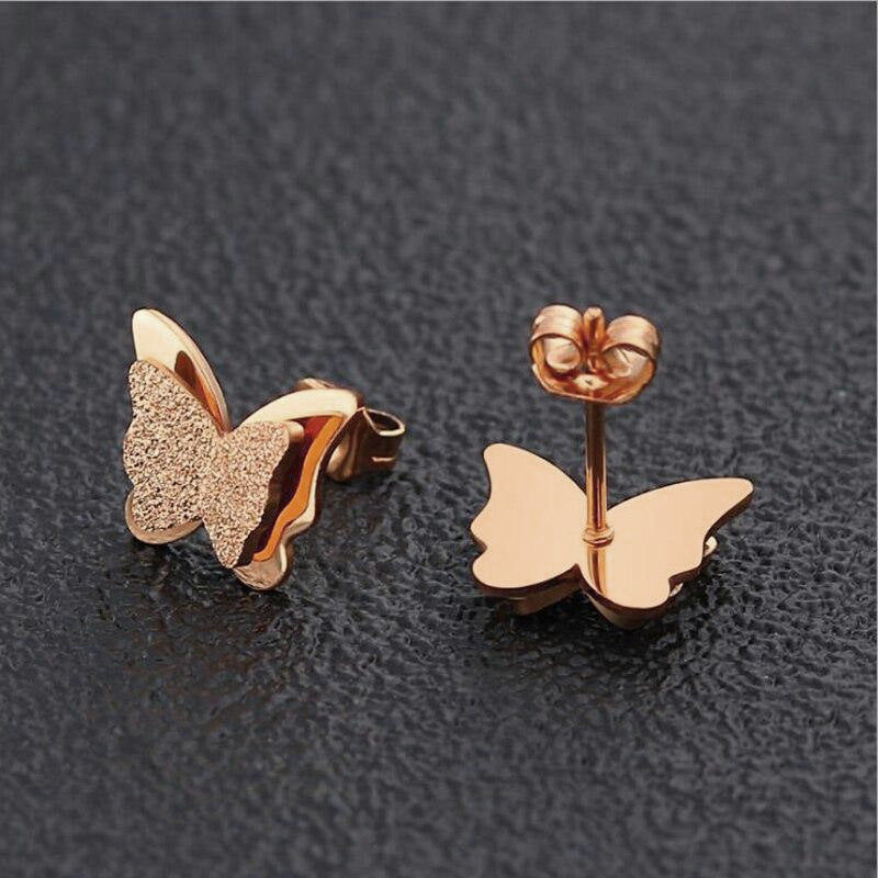 1 Pair Simple Style Butterfly Plating Copper Ear Studs