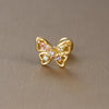 1 Piece Sweet Simple Style Moon Butterfly Snowflake Plating Inlay Stainless Steel Zircon Cartilage Earrings