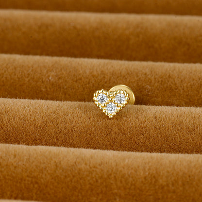 1 Piece Ig Style Simple Style Star Heart Shape Flower Plating Inlay Stainless Steel Zircon Ear Studs