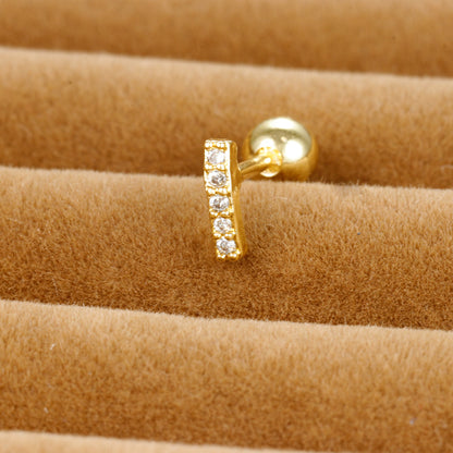 1 Piece Simple Style Geometric Plating Inlay Stainless Steel Zircon Ear Studs