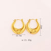 1 Pair Vintage Style U Shape Geometric Heart Shape Plating Stainless Steel Hoop Earrings