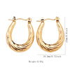 1 Pair Vintage Style U Shape Geometric Heart Shape Plating Stainless Steel Hoop Earrings