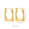 1 Pair Vintage Style U Shape Geometric Heart Shape Plating Stainless Steel Hoop Earrings