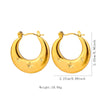 1 Pair Vintage Style U Shape Geometric Heart Shape Plating Stainless Steel Hoop Earrings