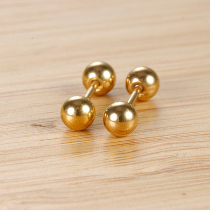 1 Pair Simple Style Solid Color Plating Stainless Steel Ear Studs